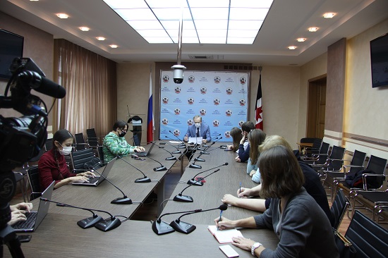 Председатель ЦИК Удмуртии Виктор Кушко на пресс*конференции