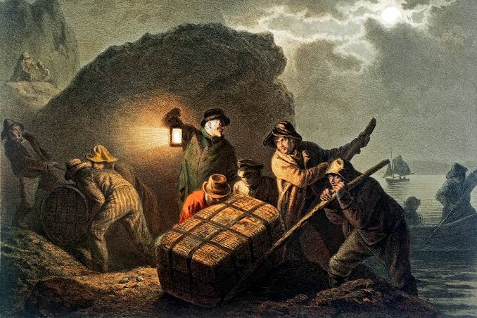 Юсеф Вильгельм Валландер. Контрабандисты на западном побережье. 1855
