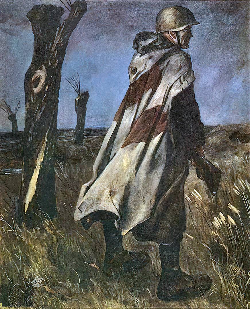 Александр Дейнека. Солдат в плащ-палатке. 1942