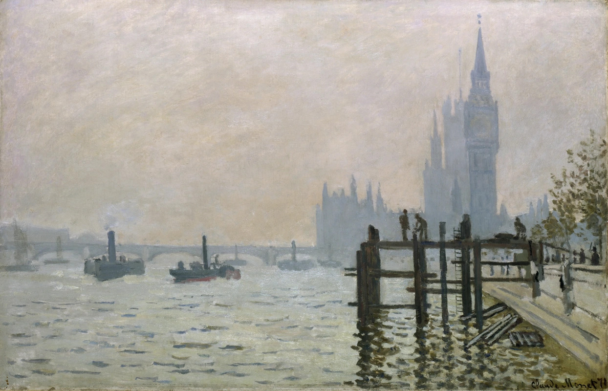 Клод Моне. Темза в Вестминстере. 1871