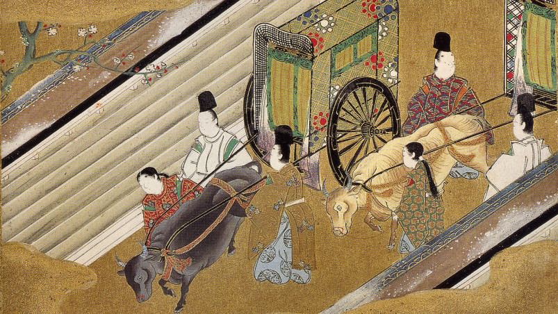 Фрагмент иллюстрации к Гэндзи-моногатари, приписывается Тоса Мицуоки (1617—1691)
