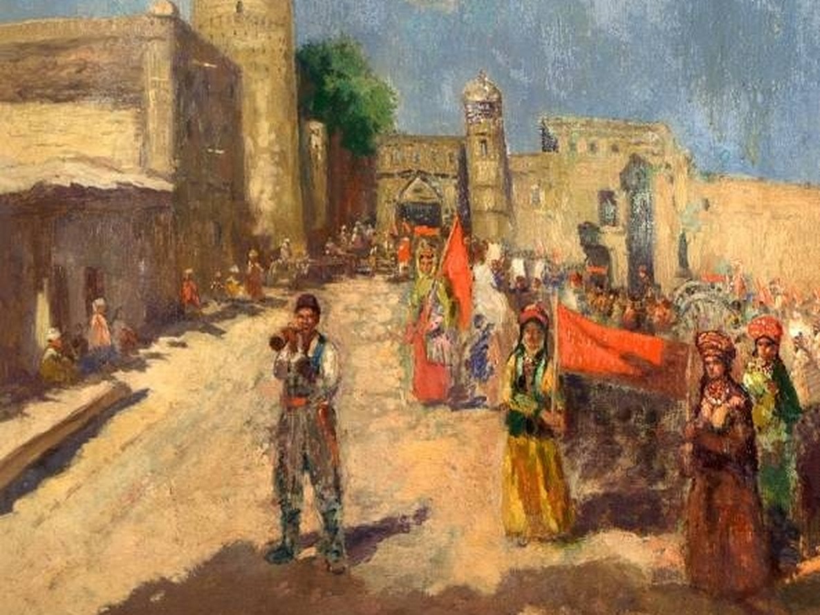 Таги Азиз Ага оглы Тагиев. Площадь Низами в Баку. 1949 (фрагмент)