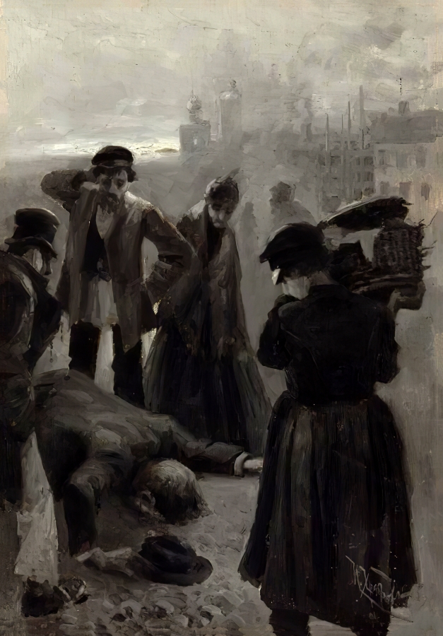 Игорь Грабарь. Раскольников на площади (Покаяние Раскольникова). 1894