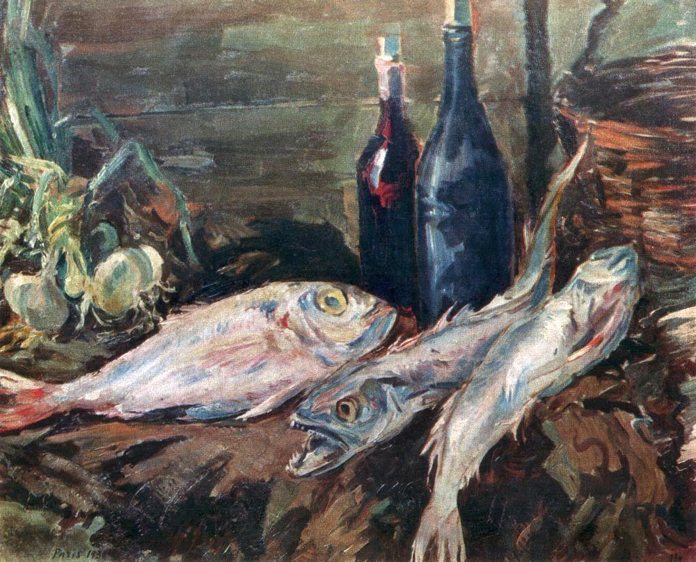 Коровин Константин. Натюрморт с рыбами. 1930