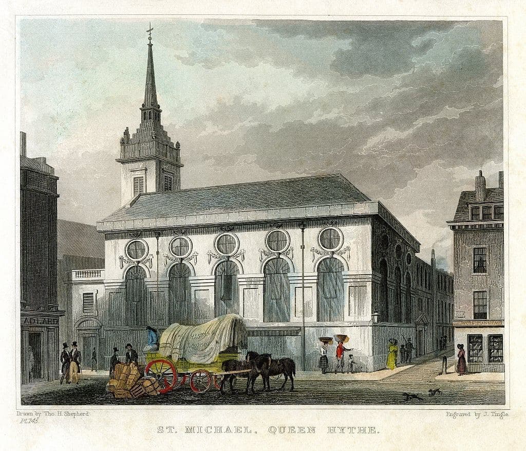 Church of St Michael Queenhithe, City of London, 1831