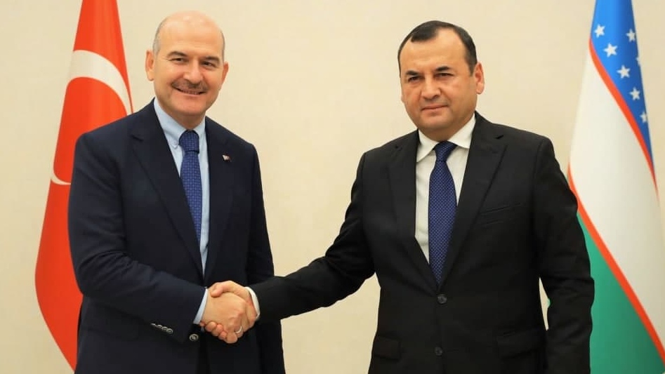 Глава МВД Турции Сулейман Сойлу и глава Нацгвардии Узбекистана Рустам Джураев