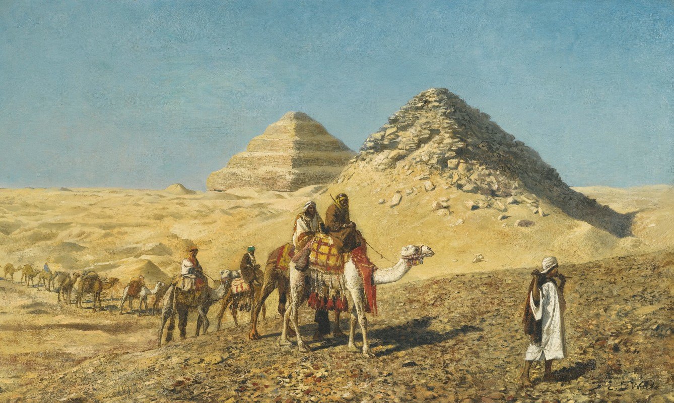 Караван Верблюдов Среди Пирамид, Эдвин Лорд Уикс (1849-1903)
