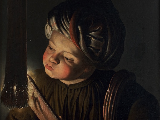 Адам де Костер. Мальчик, раздувающий горящую доску (фрагмент). 1600-1643