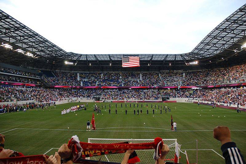 Red Bull Arena Harrison behind goal