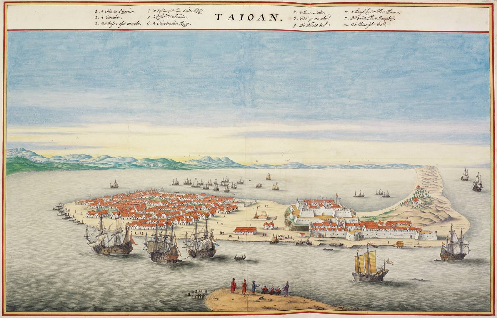 Изображение форта Зеландия Голландской Ост-Индской компании на острове Формоза (Тайвань). XVI век