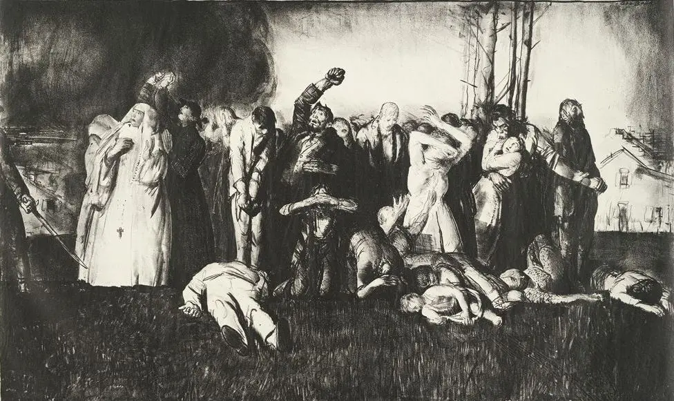 Джордж Уэсли Беллоуз. Резня в Дианте. Серия «Война». 1918
