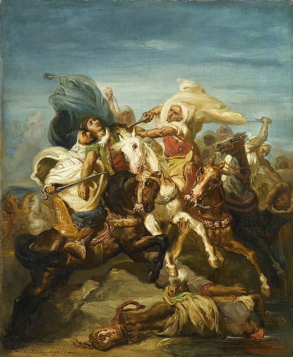 Теодор Шассерио. Битва арабских всадников. 1856