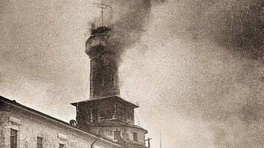 Пожар на пожарной каланче. г. Рыбинск. 1911 г.
