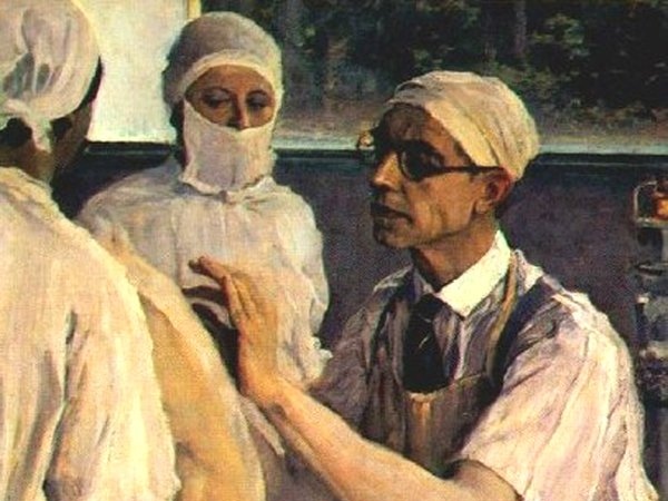 Михаил Нестеров. Портрет хирурга С. С. Юдина (фрагмент). 1933
