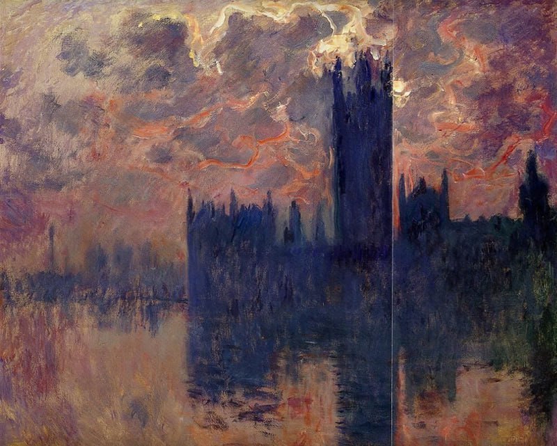 Клод Моне. Вестминстерский дворец, закат. 1904 г.