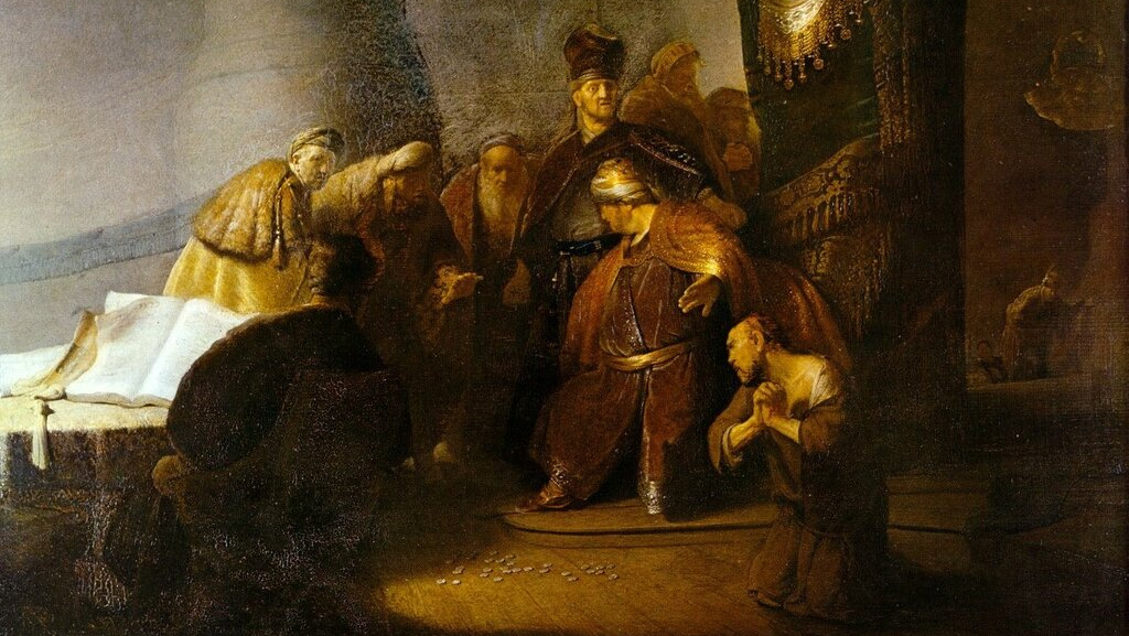 Харменс Ван Рейн. Иуда возвращает 30 серебряников. 1629