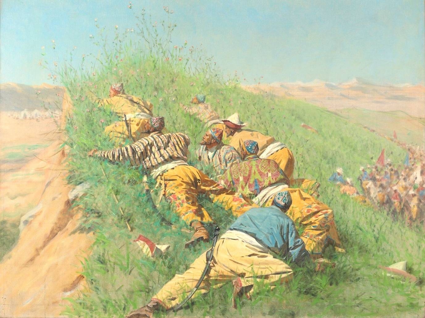 Василий Верещагин. Высматривают (фрагмент). 1873