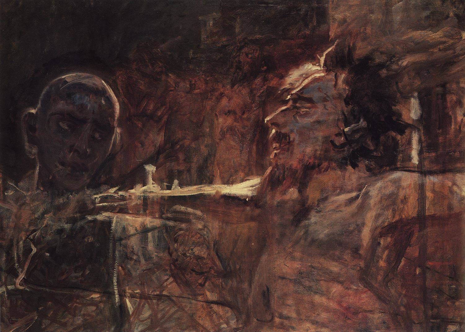 Н. Н. Ге. Христос и разбойник. 1893