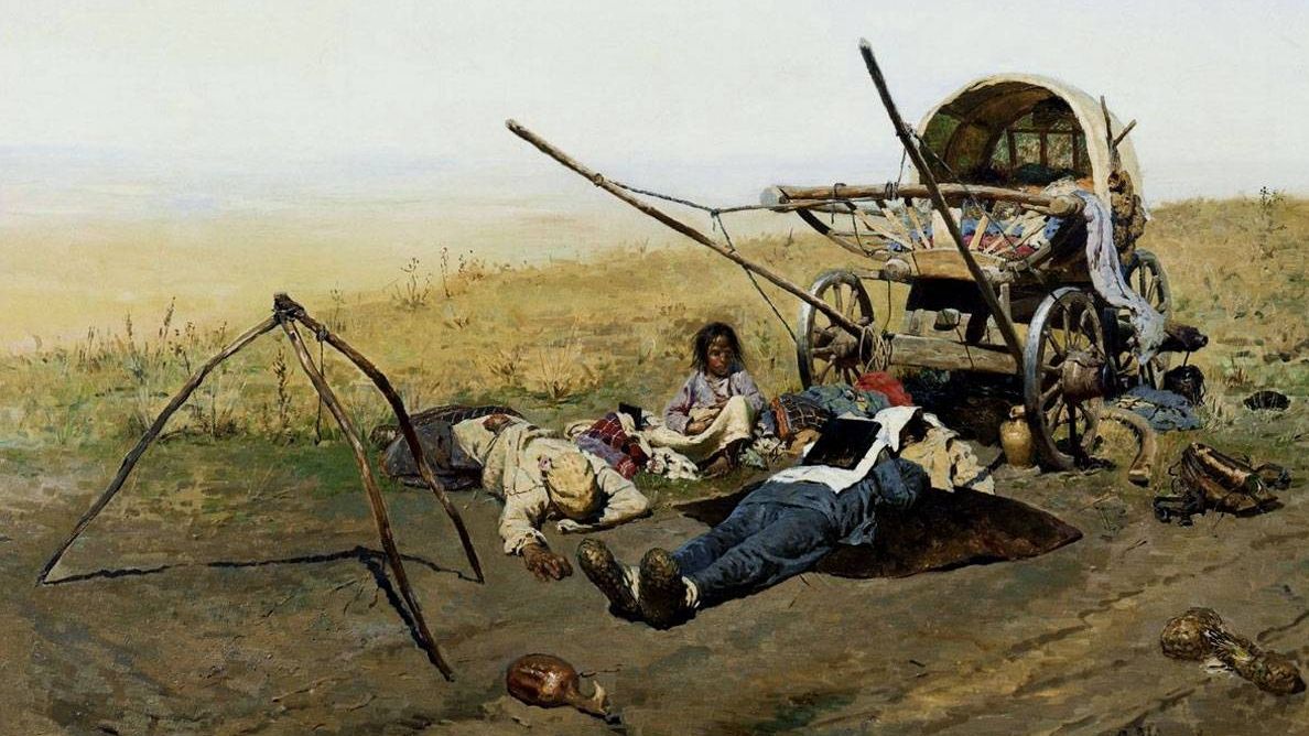 Сергей Иванов. Смерть переселенца в пути. 1889