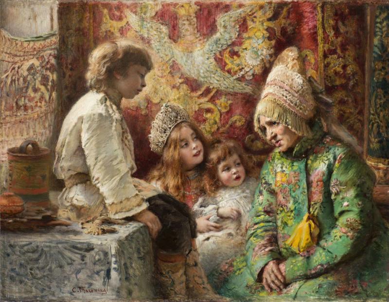 Константин Маковский. Бабушкины сказки. 1900-е