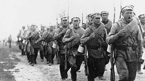 Стрелковое формирование РККА на марше, 1920 год