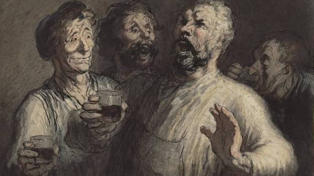 Оноре Домье. Выпивохи (Испивающие). 1860.