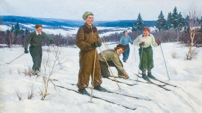Ю. Петров. Лыжники. 1954