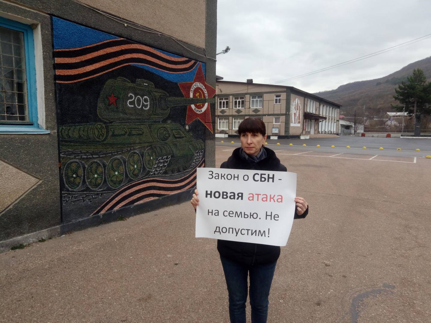 Пикет в Крыму против закона о профилактике семейно-бытового насилия