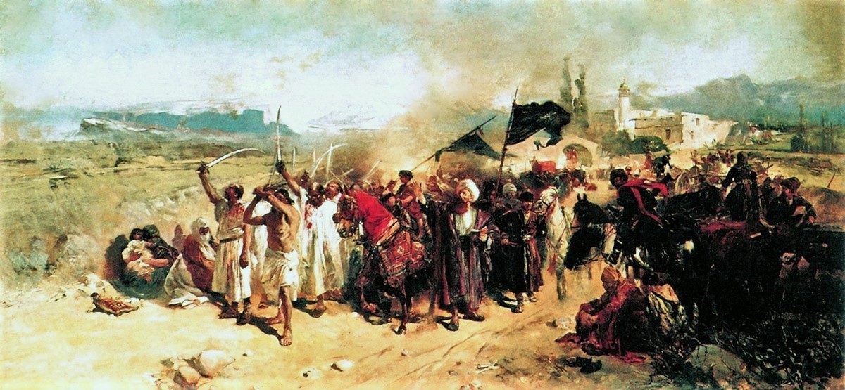 Николай Самокиш. Мусульмане-шииты поминают мученичество Хусейна (Ашура). 1887