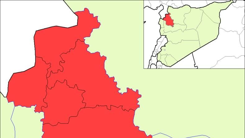 Карта провинции Идлиб на северо-западе Сирии