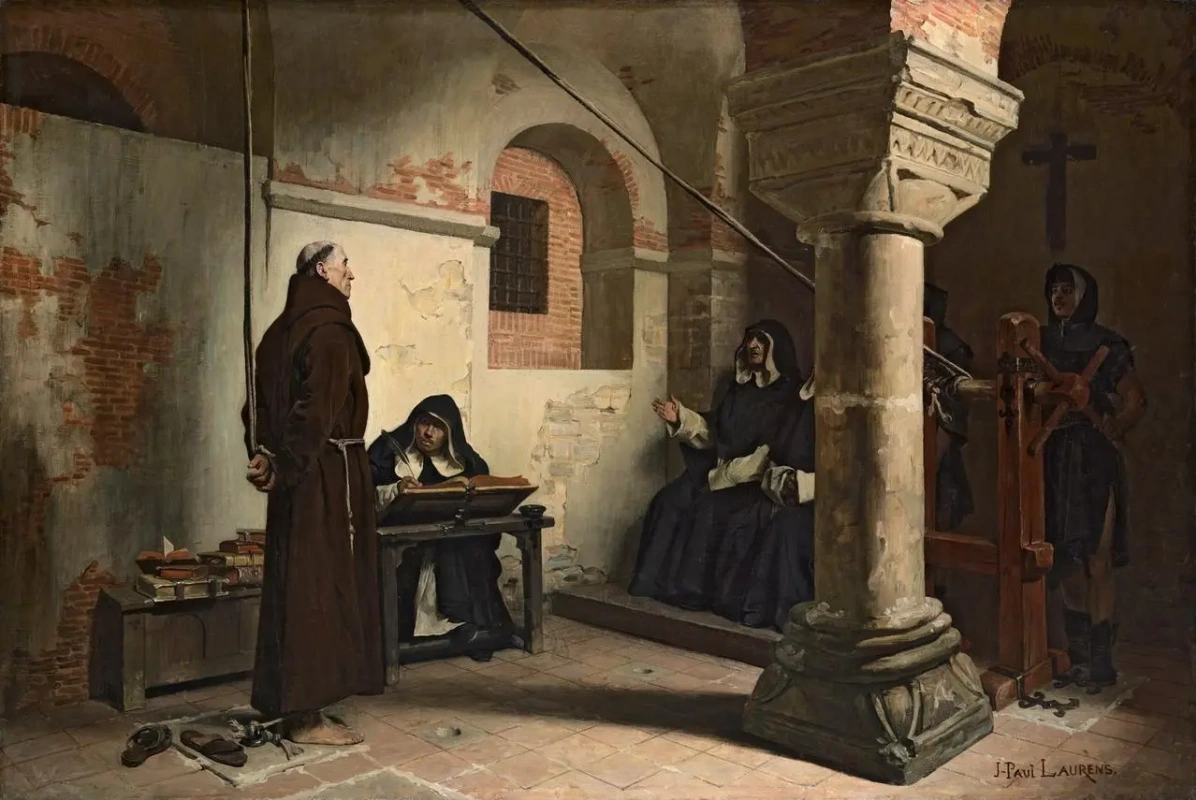 Жан-Поль Лоранс. Бернар Делисьё в трибунале инквизиции. 1881