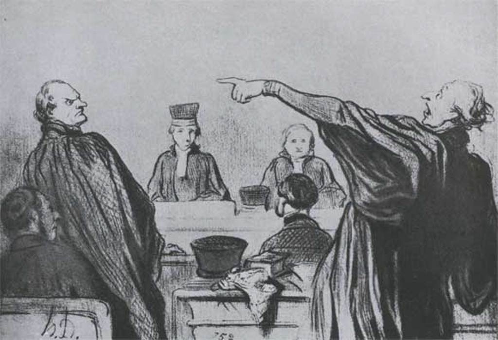 Оноре Домье. Адвокат, которому хорошо заплатят. Литография. 1845