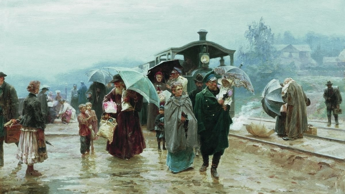 Николай Касаткин. Трамвай пришел. 1894