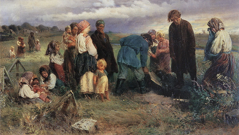 Маковский Похороны ребенка (фрагмент) (1872)