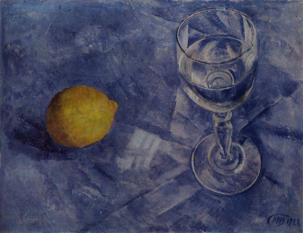 Кузьма Петров-Водкин. Бокал и лимон. 1922