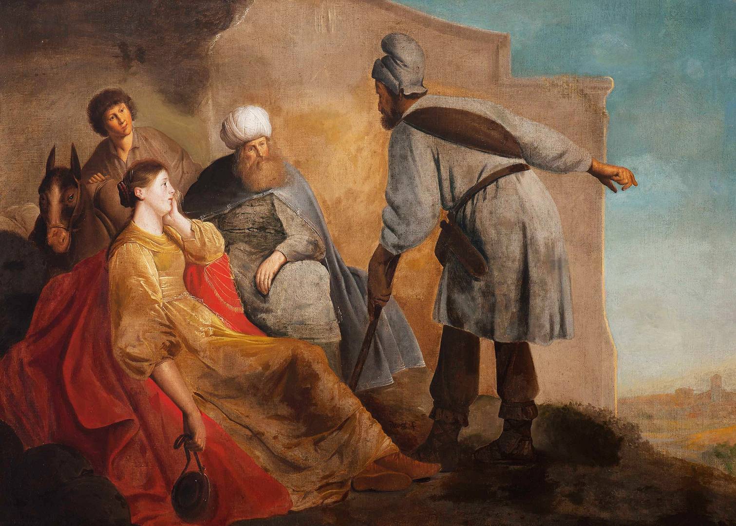 Питер де Греббер. Старик из Гивы приглашает левита и его наложницу к себе в дом. XVII в.