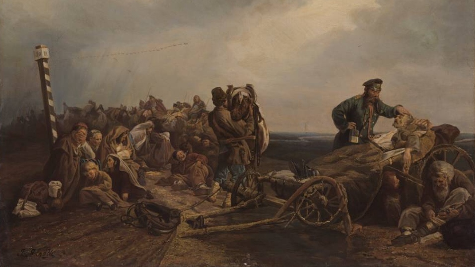 Валерий Якоби. Привал арестантов. 1861