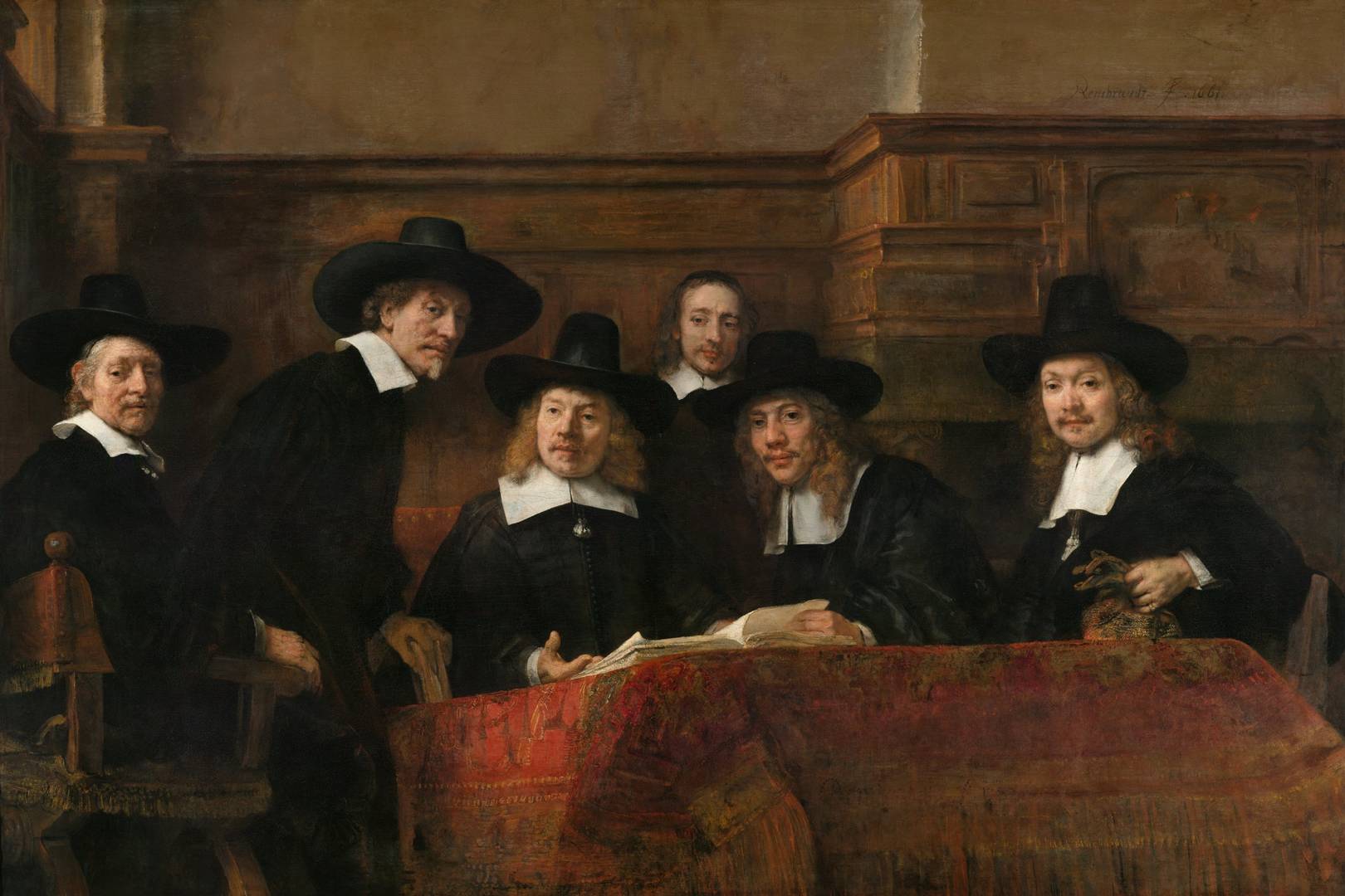 Рембрандт. Групповой портрет чиновников. 1662