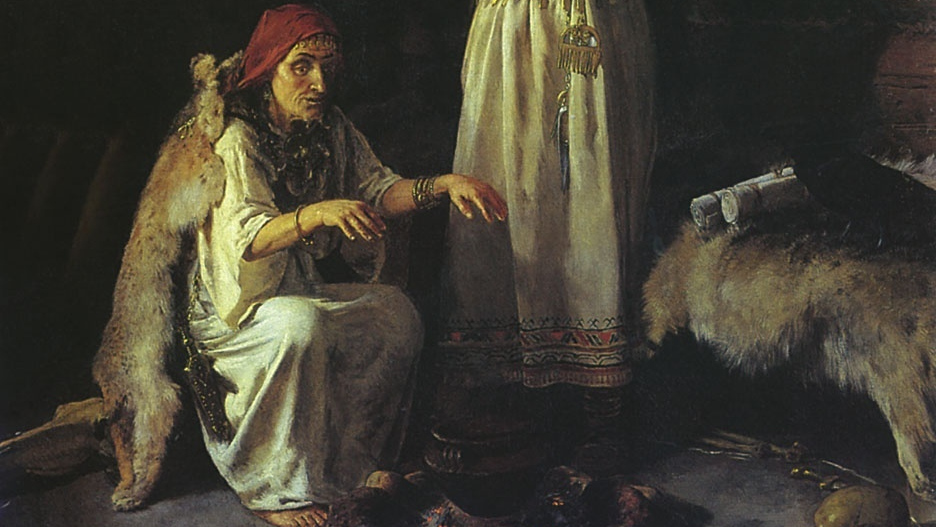 Михаил Петрович Клодт. Колдунья (фрагмент). 1891