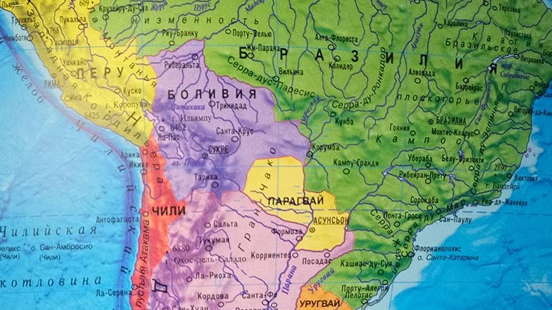 Бразилия и Парагвай на карте
