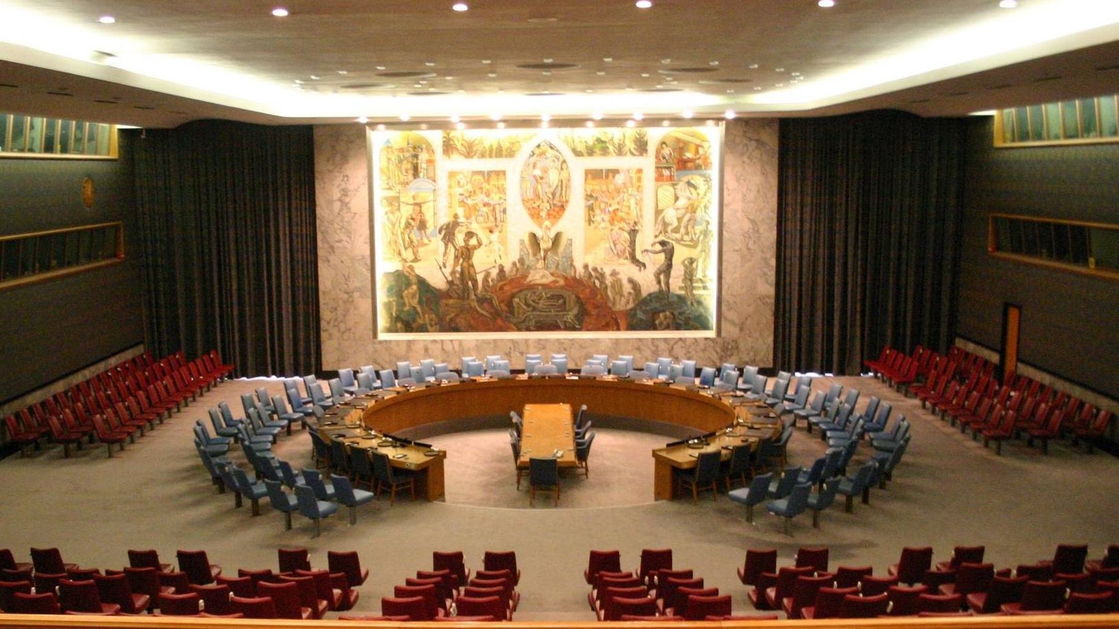 Зал заседаний Собеза ООН.