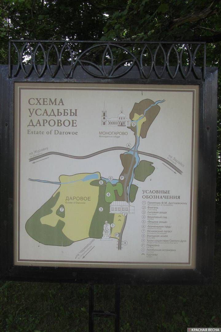 Схема музея-усадьбы Даровое
