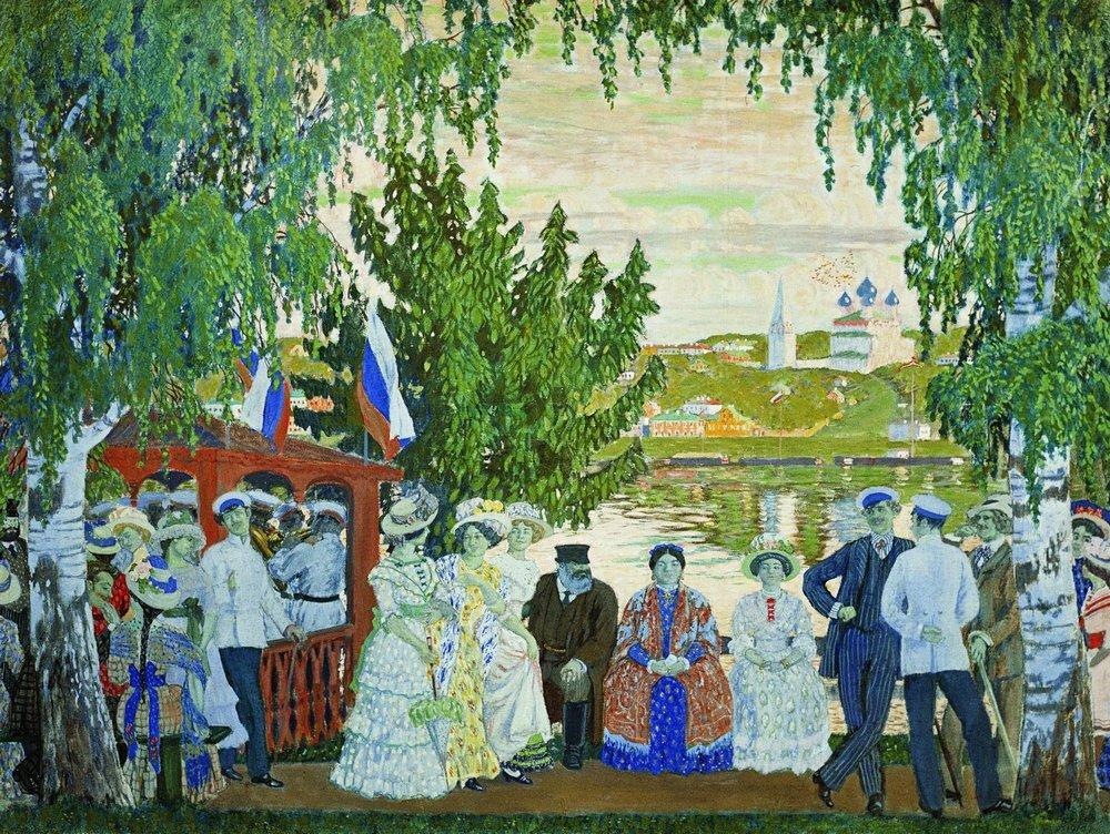 Борис Кустодиев. Гулянье. 1910