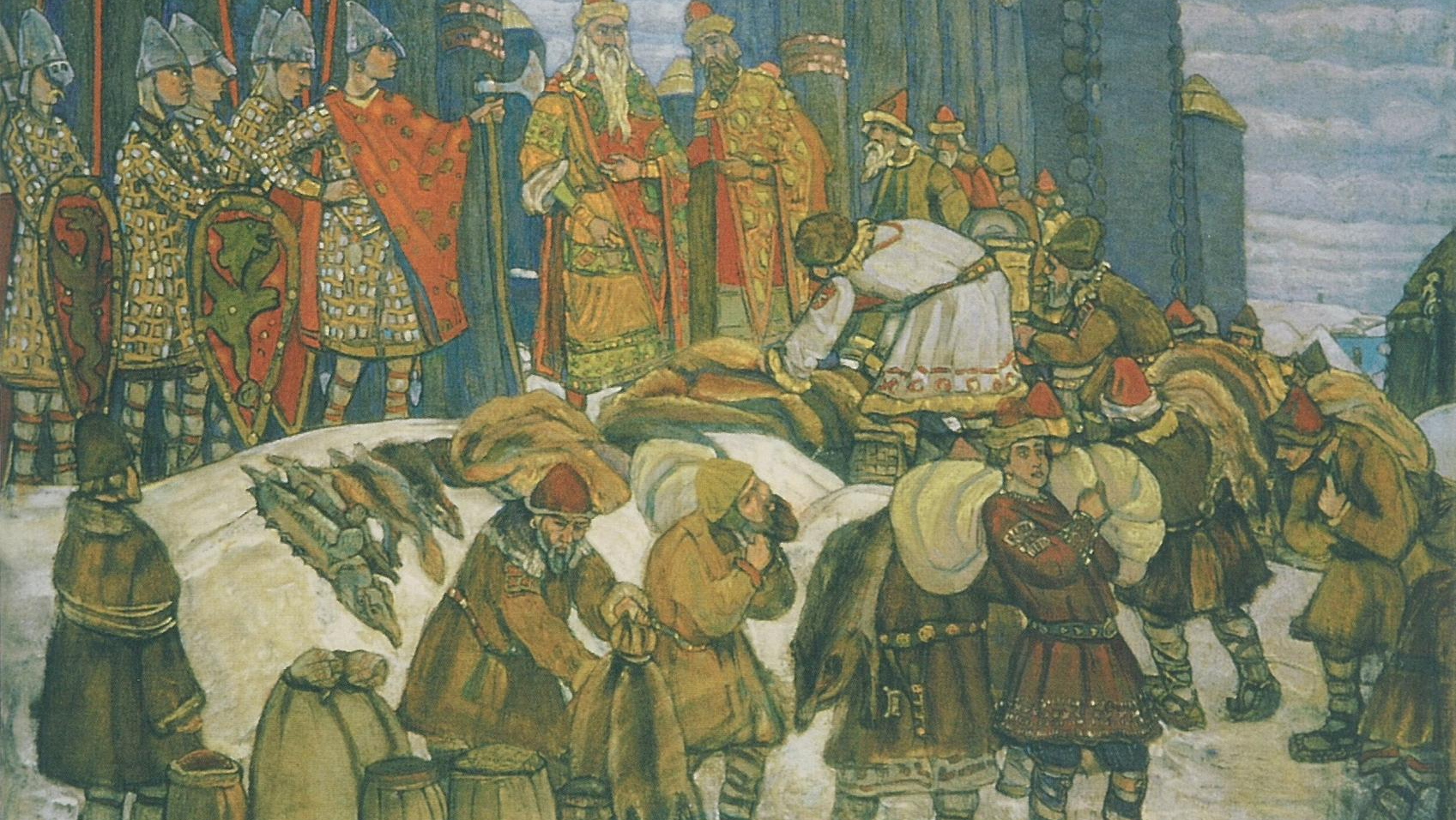 Николай Рерих. Собирают дань (фрагмент). 1908