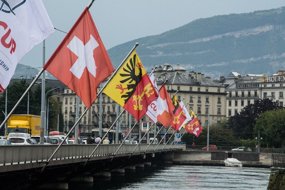 флаги, швейцария, женева