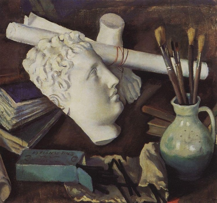 З. Е. Серебрякова. Натюрморт с атрибутами искусства. 1922