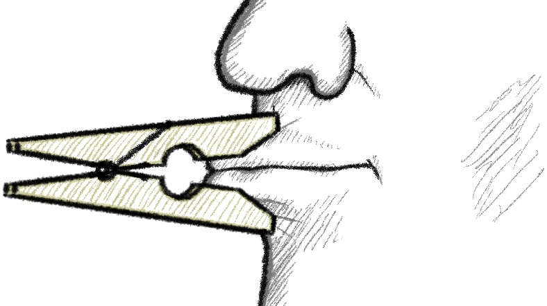 Рот на прищепке