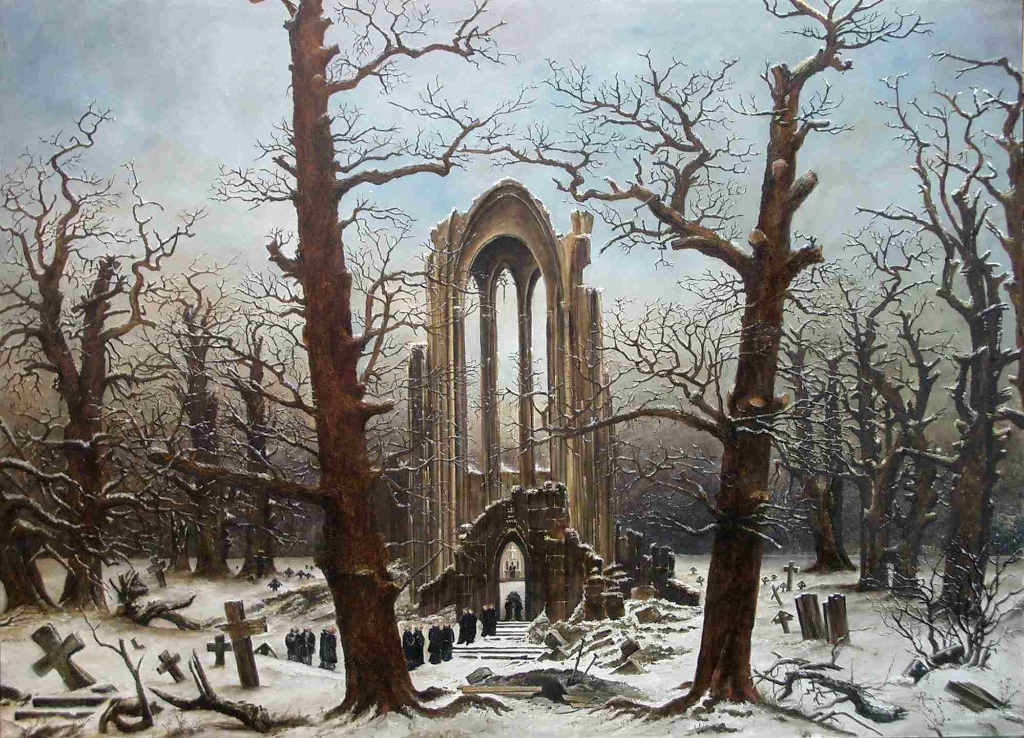 Каспар Давид Фридрих. «Монастырское кладбище». 1819