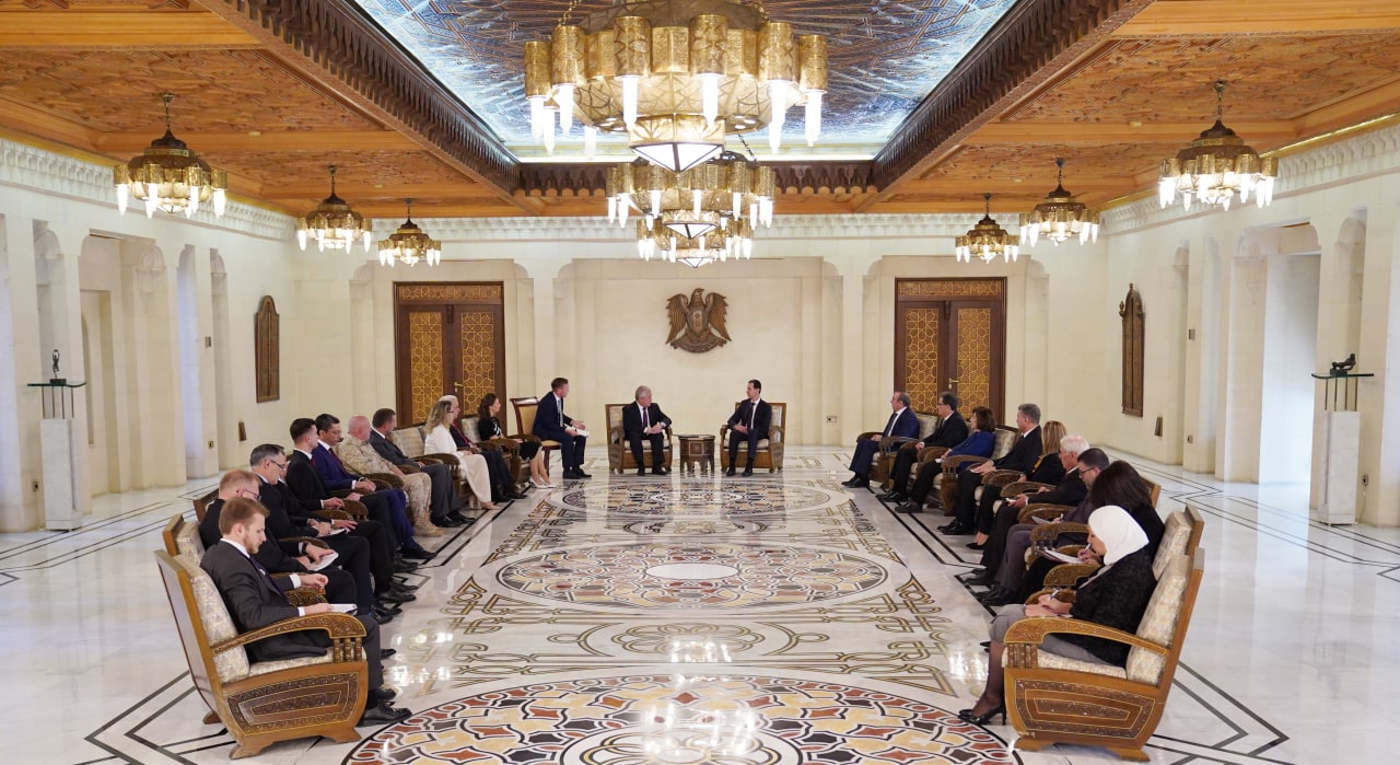 Российская делегация на встрече с президентом Сирии Башаром Асадом