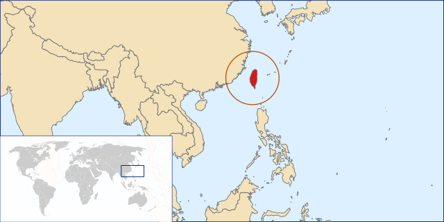 Местоположение острова Тайвань